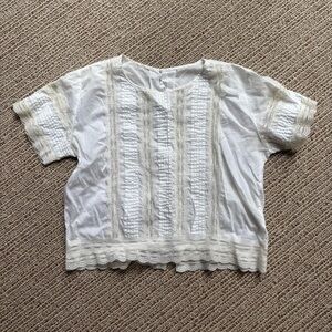 Vintage white lace boxy top